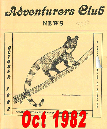 October 1982 Adventurers Club News Cover